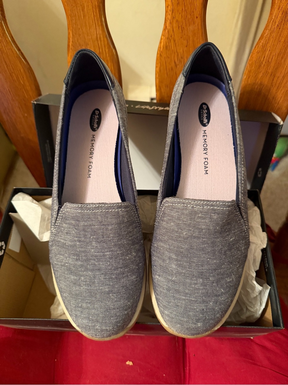 Dr. Scholl's Gray Slip-On Memory Foam Flats